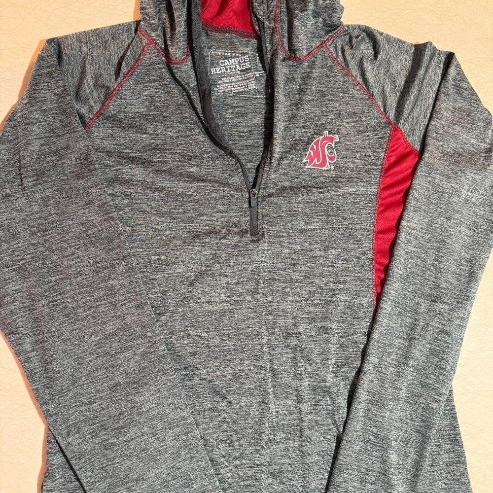 WSU, College, Washington State athletic hoodie, WSU logo, WSU quarter zip hoodie